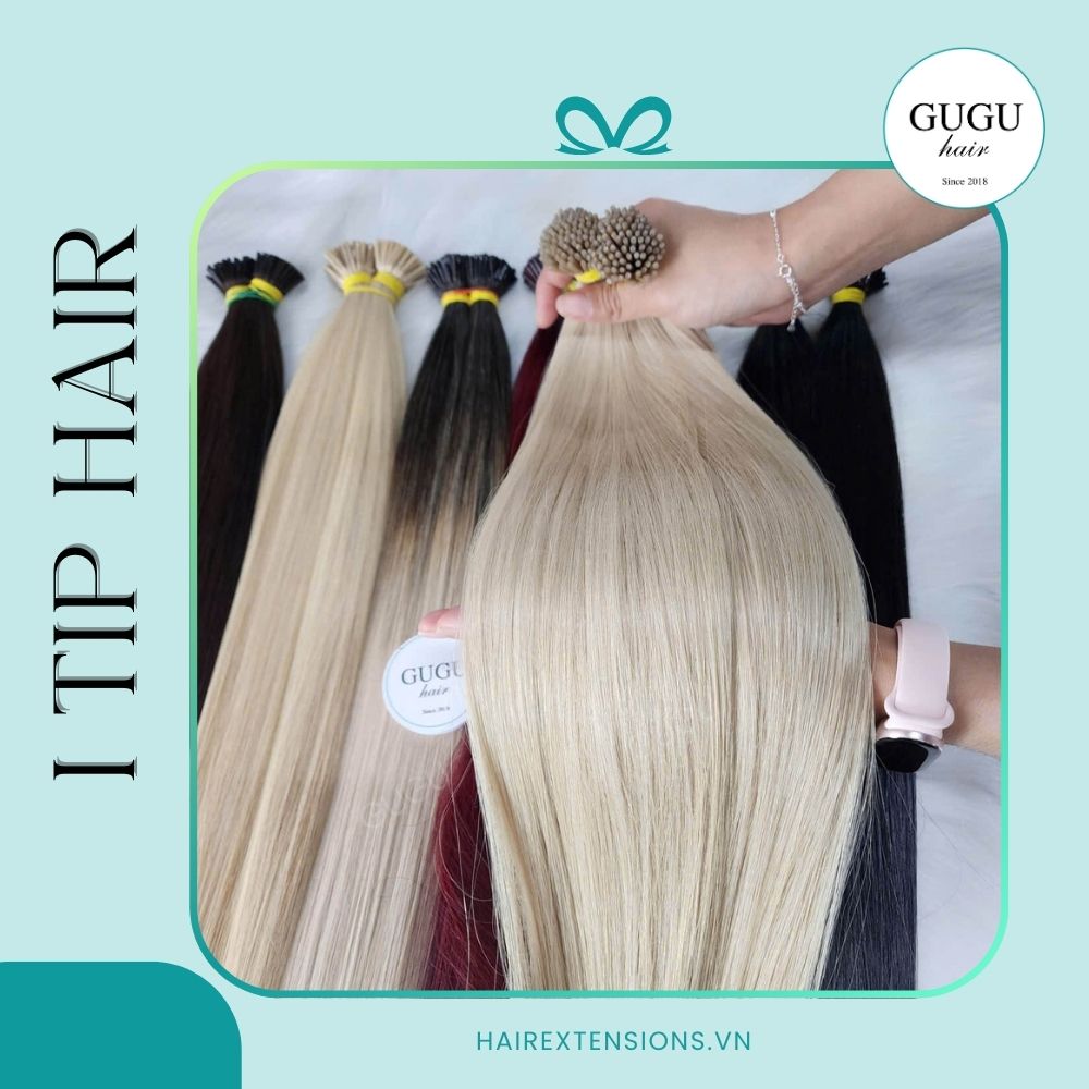 Premium I Tip Hair Extension Bone Straight Blonde Color Raw Vietnamese Human Hair