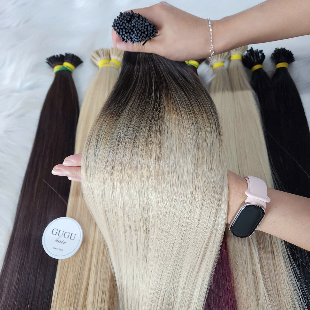 Premium I Tip Hair Extension Bone Straight Ombre Color Raw Vietnamese Human Hair 5 Premium I Tip Bone Straight Ombre Color Raw Vietnamese Human Hair