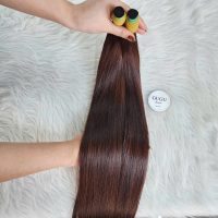 20 Inches Bone Staight Bulk Hair Deep Brown Raw Vietnamese Hair