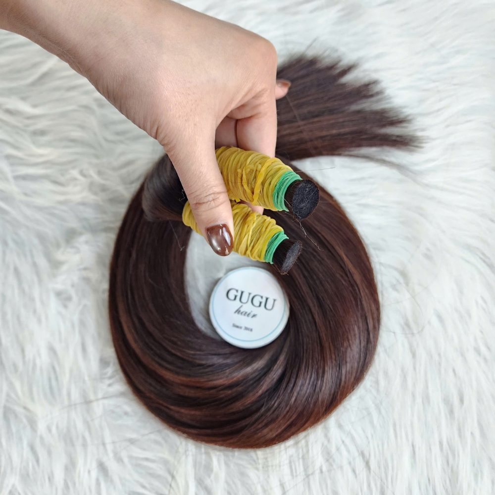 20 Inches Bone Staight Bulk Hair Deep Brown Raw Vietnamese Hair