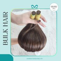 20 Inches Bone Straight Bulk Hair Brown Color Raw Vietnamese Hair