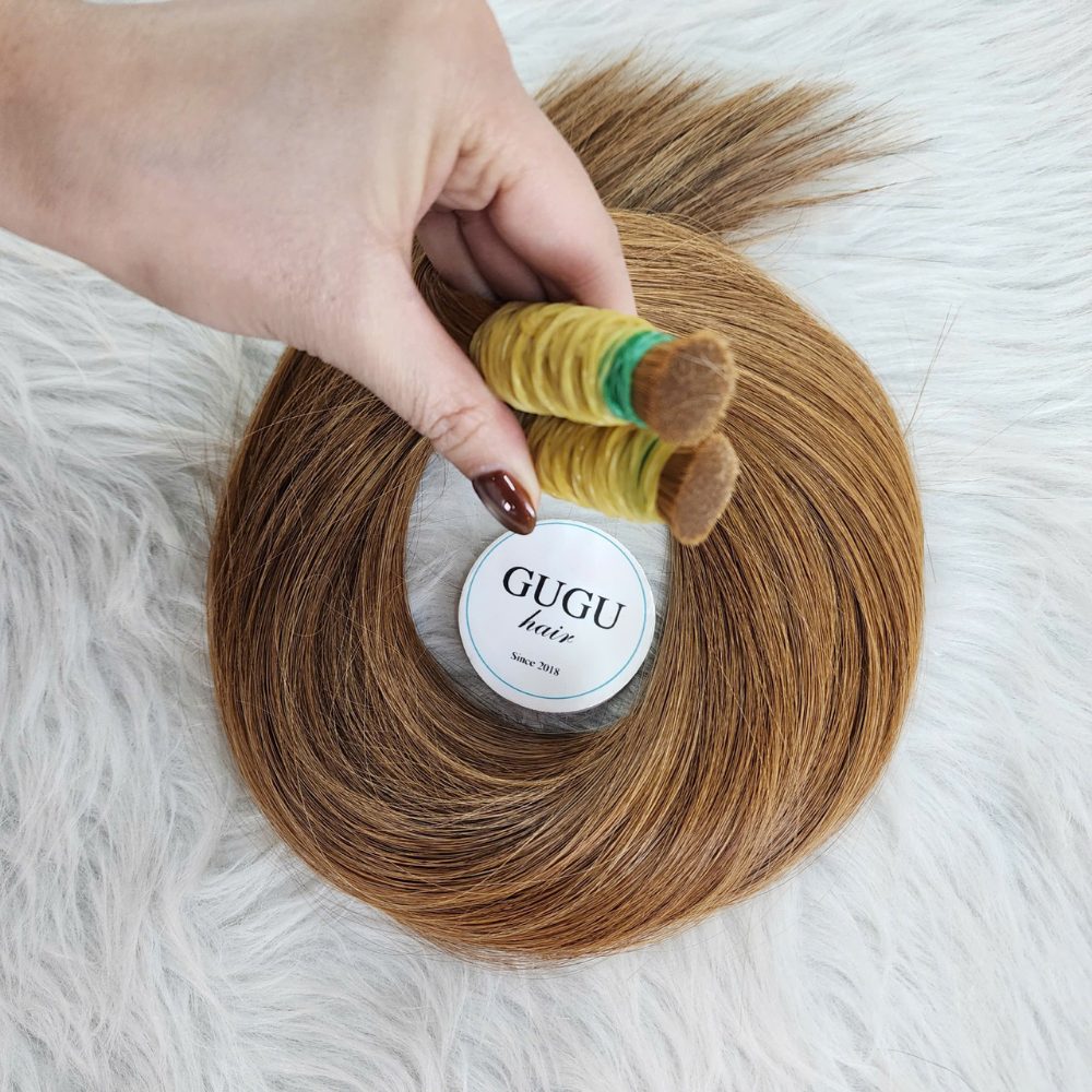 Bone Straight Bulk Hair Golden Brown Raw Vietnamese Hair