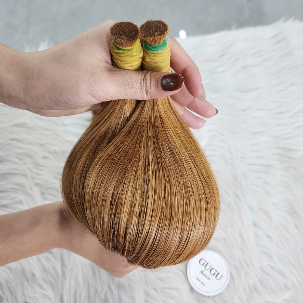 Bone Straight Bulk Hair Golden Brown Raw Vietnamese Hair