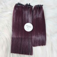 Burgundy Bone Straight Hair Weave - High Quality Hair Weft