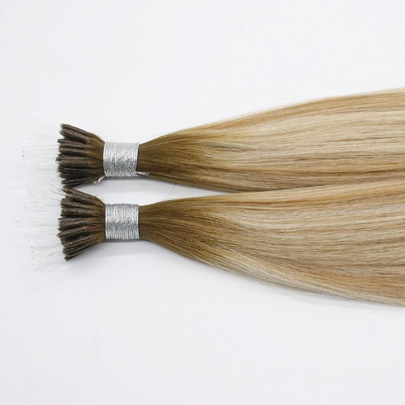 Elastic Nano Tip Hair Extensions Ombre Blonde From GuGu Hair
