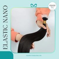 Nano Ring Hair Extensions Flexible F-tip Black Straight From GUGU Hair