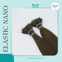 Nano Ring Hair Extensions Flexible F-tip Straight Cool Brown Raw Vietnamese Hair