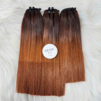 Ombre Hair Single Drawn Bone Straight Vietnam Weft Hair | GUGU Hair 5 Single Drawn Bone Straight Vietnam Hair With Ombre Hair