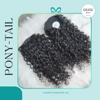 100% Human Hair Drawstring Ponytail Extension #1 Color Raw Vietnamese Hair 2 Ponytail Curly Weave Extensions Long Curly | GUGU HAIR
