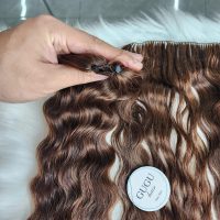 Premium 30 Inches Feather Weft Hair Extension Deep Wave Highlight Brown Color Raw Vietnamese Hair 5 Premium 30 Inches Feather Weft Hair Deep Wave Highlight Brown Color Raw Vietnamese Hair