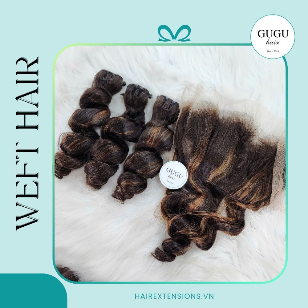 GUGU Hair Vietnamese Body Wave Bulk Hair Extensions – Piano Brown Human Hair