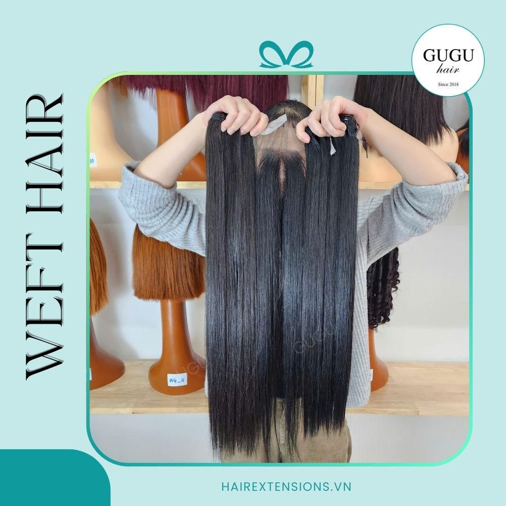 Straight Vietnamese Weft Hair Extensions – Natural Black