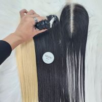 Dual Tone Black Platinum Straight Vietnamese Weft Hair