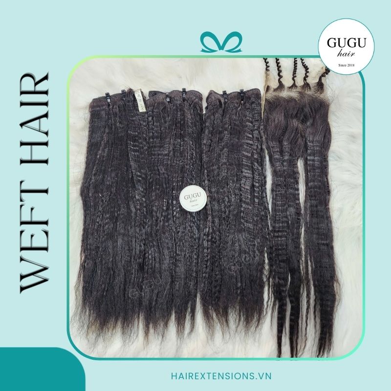 Kinky Straight Weft Human Hair – Natural Color