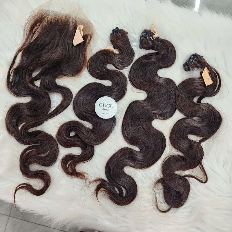 Best Vietnamese Deep Wave Weft Hair Extensions – Natural Brown100% Human Hair