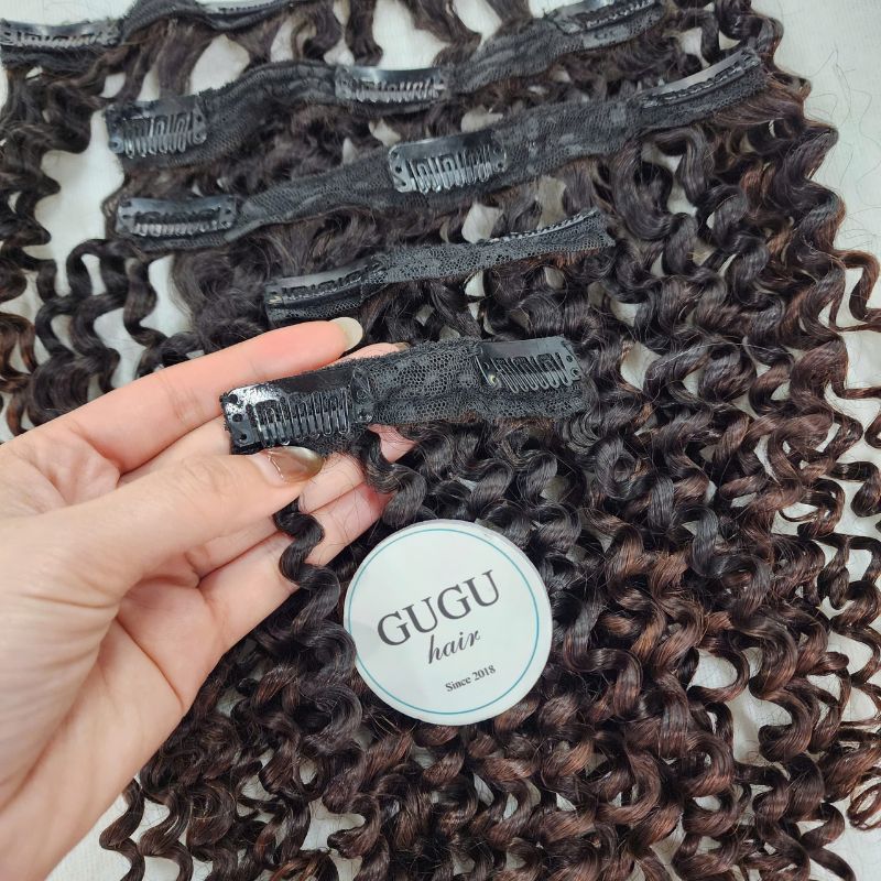 Luxury Vietnamese Kinky Curly Clip-In Human Hair Extensions GUGU Hair
