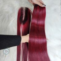 Deep Burgundy Straight Weft Hair – Raw Vietnamese Hair 26”