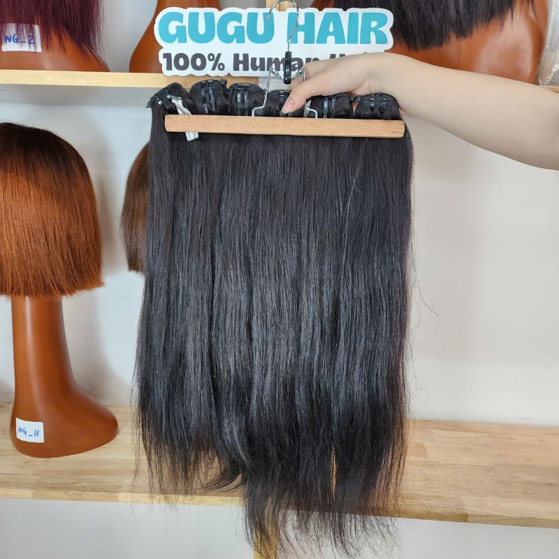 Natural Black Bone Straight Hair Weft - 100% Human Hair Extensions 10 Natural Black Bone Straight Hair Weft Human Hair Extensions 2