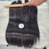 Natural Black Bone Straight Hair Weft Human Hair Extensions 6