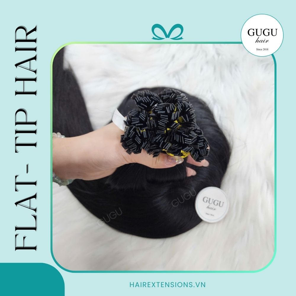 Natural Black Flat Tip Human Hair Extensions