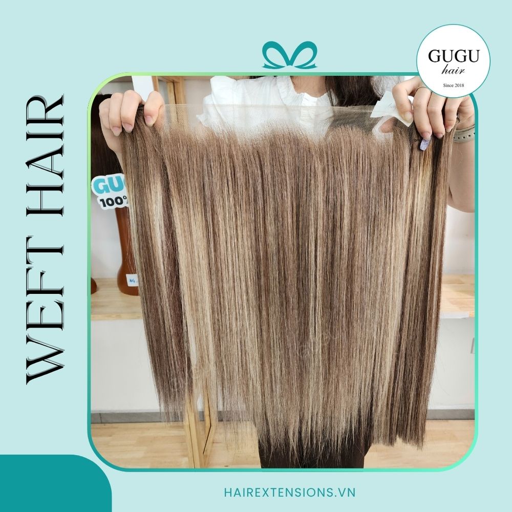 Piano Color Bone Straight Weft Hair Extensions - 100% Vietnamese Human Hair Extensions 