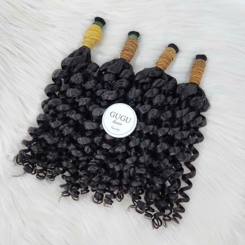 Pixie Curly Bulk Human Hair for Braiding – 100% Vietnamese Human Hair Extensions
