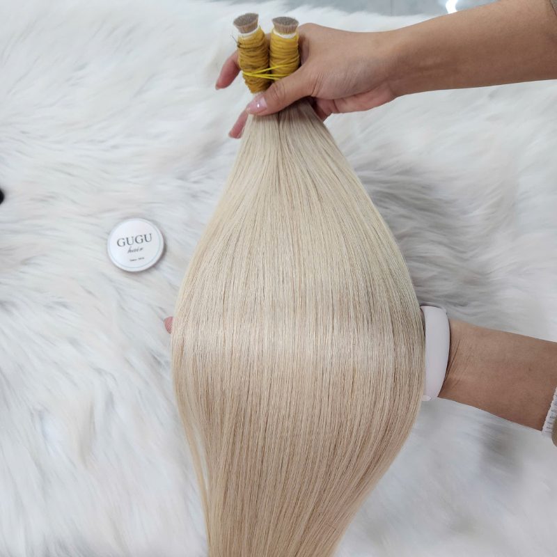 Platinum Blonde Raw Vietnamese Hair Extensions - Premium Human Hair Bulk Hair Extensions