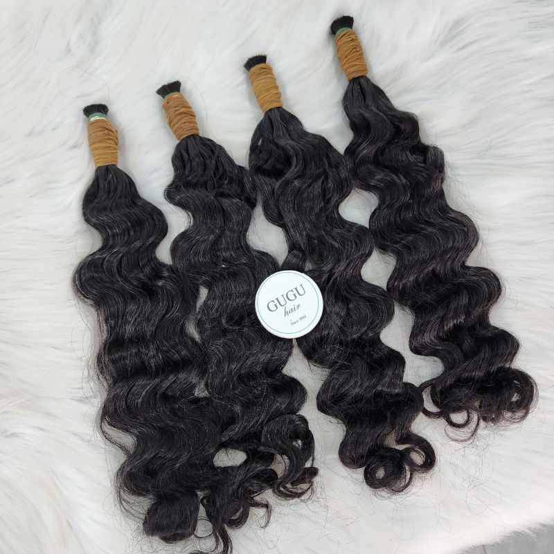 Raw Indian Curly Bulk 100% Human Braiding Hair