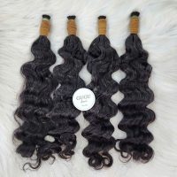 Raw Indian Curly Bulk 100% Human Braiding Hair