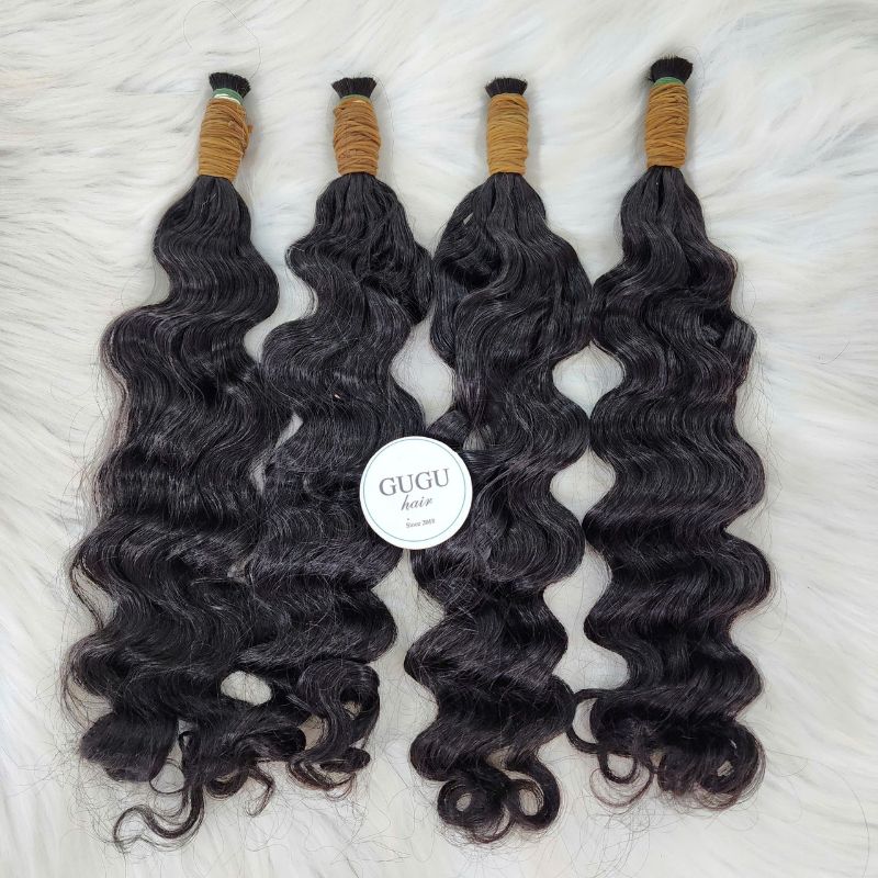 Raw Indian Curly Bulk 100% Human Braiding Hair