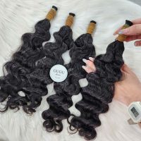 Raw Indian Curly Bulk 100% Human Braiding Hair
