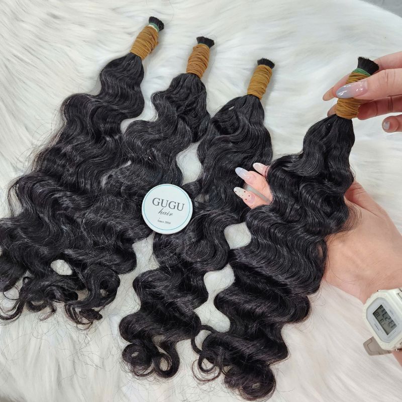 Raw Indian Curly Bulk 100% Human Braiding Hair
