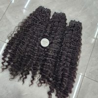 Natural Black Colored Burmese Curly Bundles 26 Inches Raw Vietnamese Hair Premium Quality