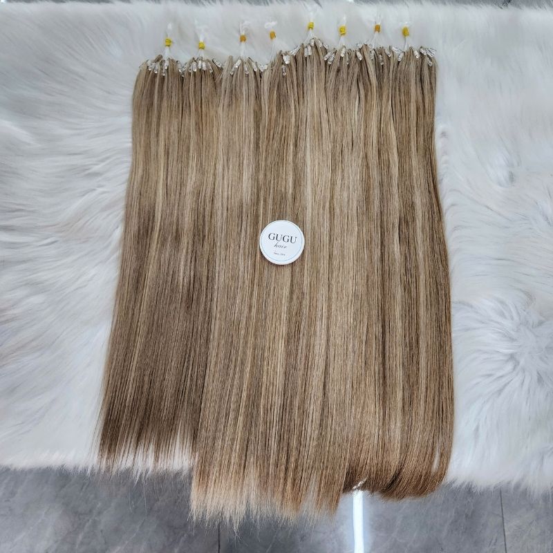 #18#60 Beige Blonde Mixed H6 Feather Hair Extensions