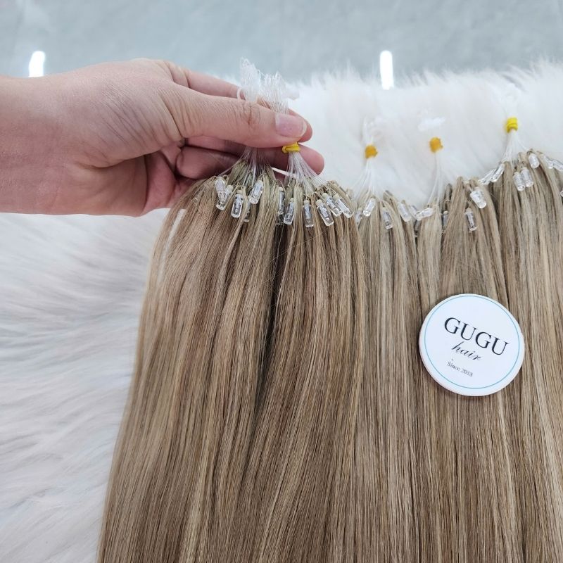 #18#60 Beige Blonde Mixed H6 Feather Hair Extensions