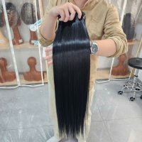 Best Human Hair Extensions Natural Black Silky Straight Weft Hair