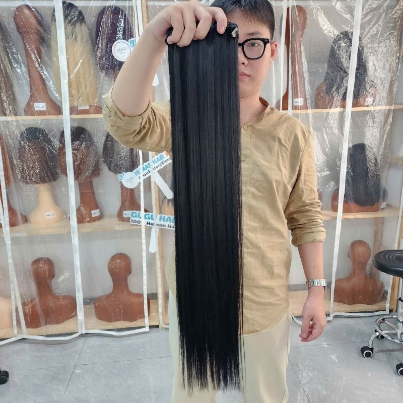 Best Human Hair Extensions Natural Black Silky Straight Weft Hair