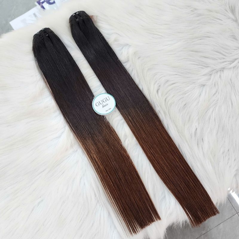 Black Ombre Light Brown Hair Extensions Weft Hair