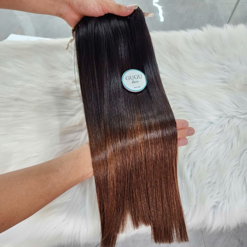 Black Ombre Light Brown Hair Extensions Weft Hair