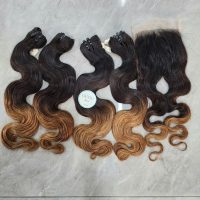 High Quality Ombre Wavy Weave Hair Extensions Vietnamese Human Hair Raw