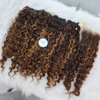 Chocolate Brown Deep Wave Hair Weft Hair Extensions - Vietnamese Human Hair