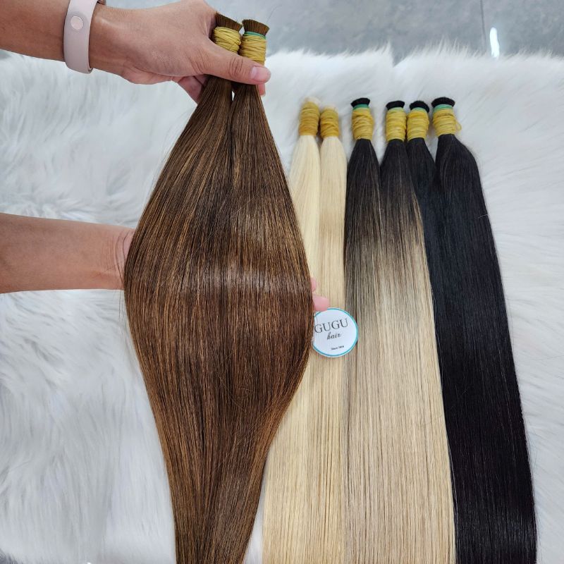 Brown Bone Straight Human Hair Extensions Bulk Hair - 100% Premium Human Hair Extensions 4 Brown Bone Straight Human Hair Extensions Bulk Hair - 100% Premium Human Hair Extensions - Image 4