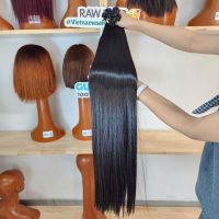 Long Premium Human Hair Extensions Black Bulk Hair For Braiding 1