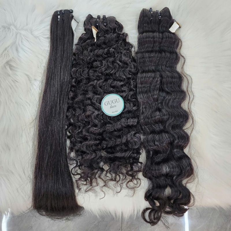 Natural Black Human Hair Extensions - Weft Hair Vietnamese Human Hair