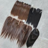 Natural Color Bone Straight Human Hair Extensions 3