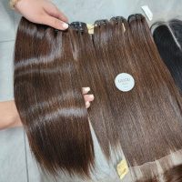 Natural Color Bone Straight Human Hair Extensions 4