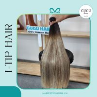 Luxury Rooted Beige Blonde Highlight Brown Silky Straight I-tip Virgin Hair Human Hair Extensions