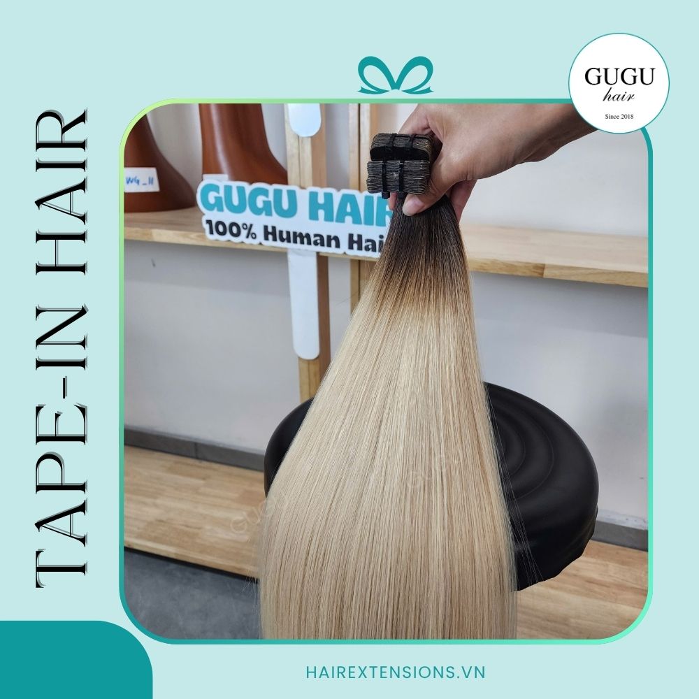 Premium Mixed Color Black Root to Blonde I Tip Hair Extension Bone Straight Raw Vietnamese Human Hair