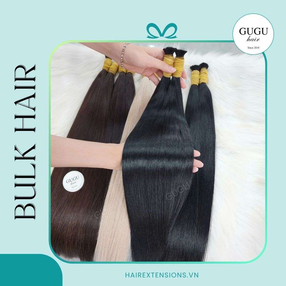 Bone Straight Human Hair Extensions Bulk Hair