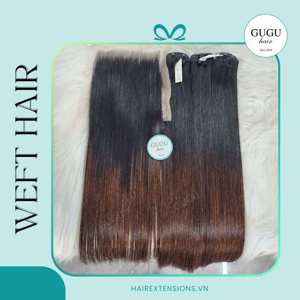 Black Ombre Brown Weft Hair Extensions
